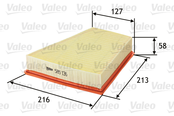 VALEO - 585136 - Filter za vazduh (Sistem za dovod vazduha)