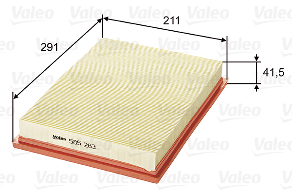 Slika VALEO - 585263 - Filter za vazduh (Sistem za dovod vazduha)