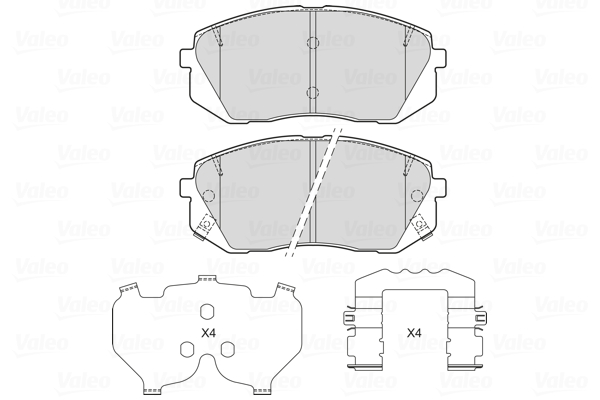 Image de Kit de plaquettes de frein, frein à disque - VALEO - 601720