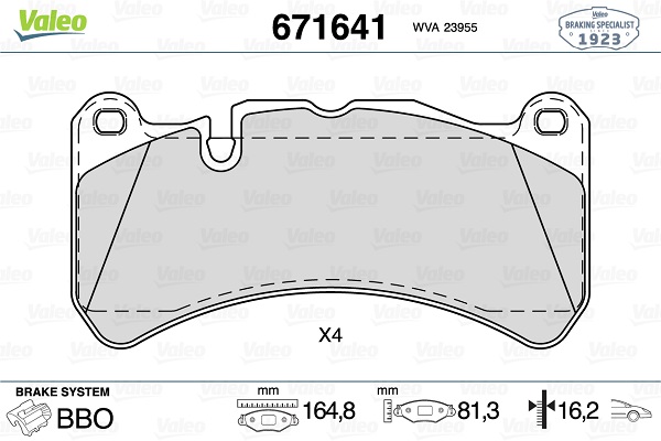 Image de Kit de plaquettes de frein, frein à disque - VALEO - 671641