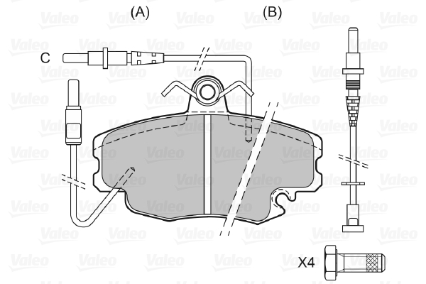 Image de Kit de plaquettes de frein, frein à disque - VALEO - 598084