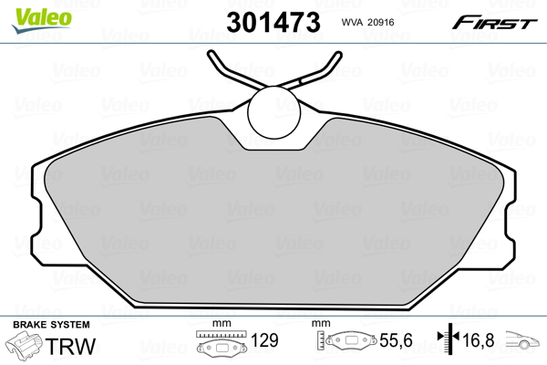 PREDNJE KOČIONE PLOČICE - VALEO - 301473