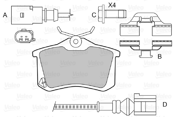 Image de Kit de plaquettes de frein, frein à disque - VALEO - 598474