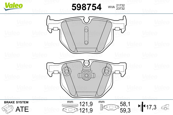 Image de Kit de plaquettes de frein, frein à disque - VALEO - 598754