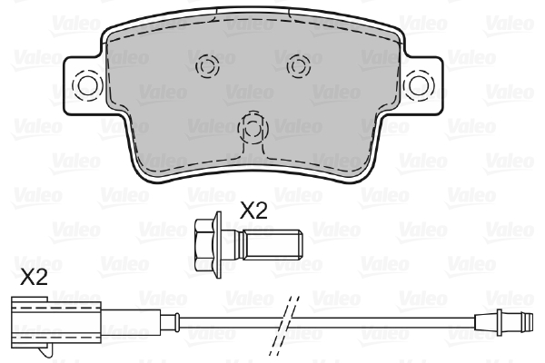 Image de Kit de plaquettes de frein, frein à disque - VALEO - 601063
