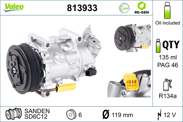 Image de Compresseur, climatisation - VALEO - 813933
