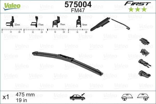 VALEO - 575004 - Metlica brisača (Uređaj za pranje vetrobrana)