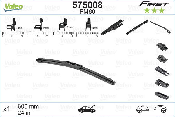 VALEO - 575008 - Metlica brisača (Uređaj za pranje vetrobrana)