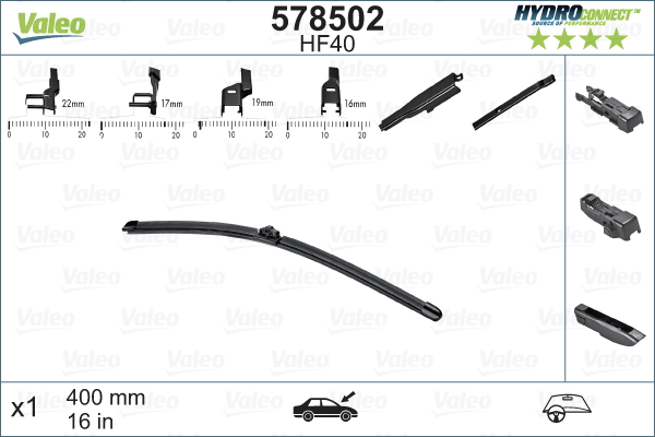 VALEO - 578502 - Metlica brisača (Uređaj za pranje vetrobrana)