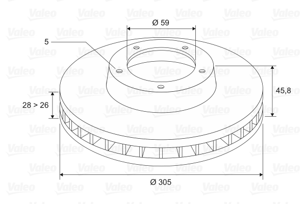 Picture of VALEO - 197572 - Brake Disc (Braking System)