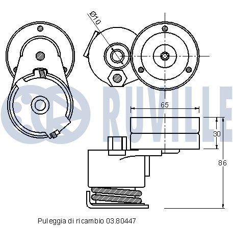 Picture of Belt Tensioner, V-ribbed belt - RUVILLE - 541130