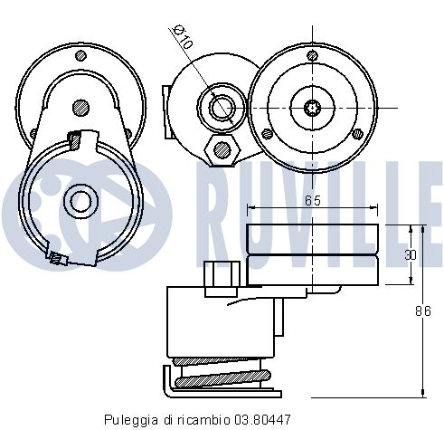 Picture of Belt Tensioner, V-ribbed belt - RUVILLE - 541515