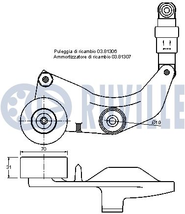 Picture of Belt Tensioner, V-ribbed belt - RUVILLE - 542005