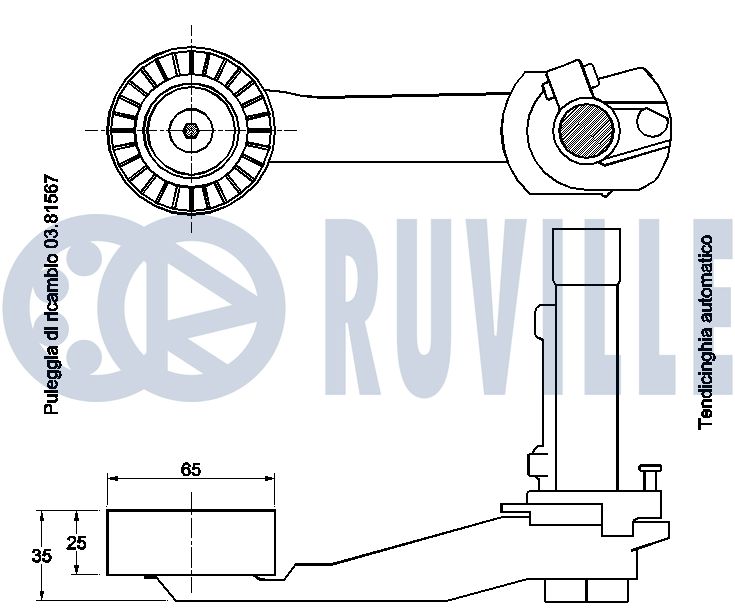 Picture of Belt Tensioner, V-ribbed belt - RUVILLE - 542017