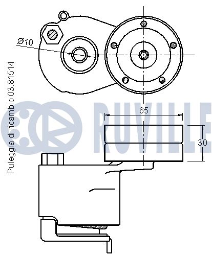 Picture of Belt Tensioner, V-ribbed belt - RUVILLE - 542214