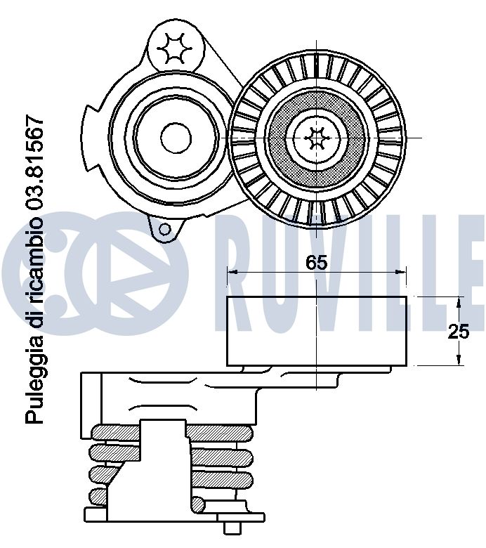 Picture of Belt Tensioner, V-ribbed belt - RUVILLE - 542267