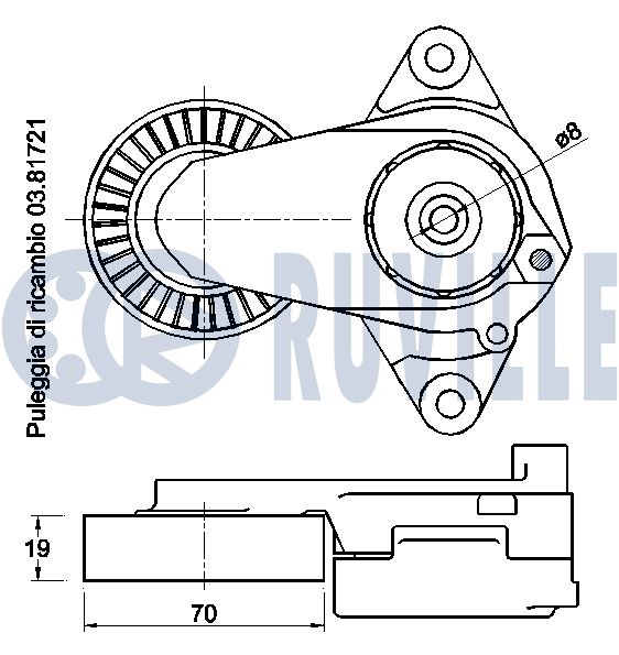 Picture of Belt Tensioner, V-ribbed belt - RUVILLE - 542421