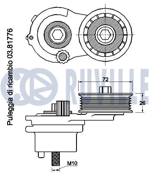 Picture of Belt Tensioner, V-ribbed belt - RUVILLE - 542476