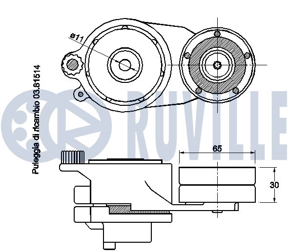 Picture of Belt Tensioner, V-ribbed belt - RUVILLE - 542488