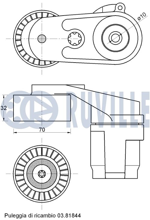 Picture of Belt Tensioner, V-ribbed belt - RUVILLE - 542544