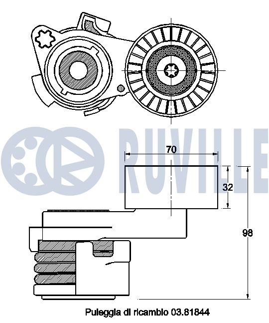 Picture of Belt Tensioner, V-ribbed belt - RUVILLE - 542545
