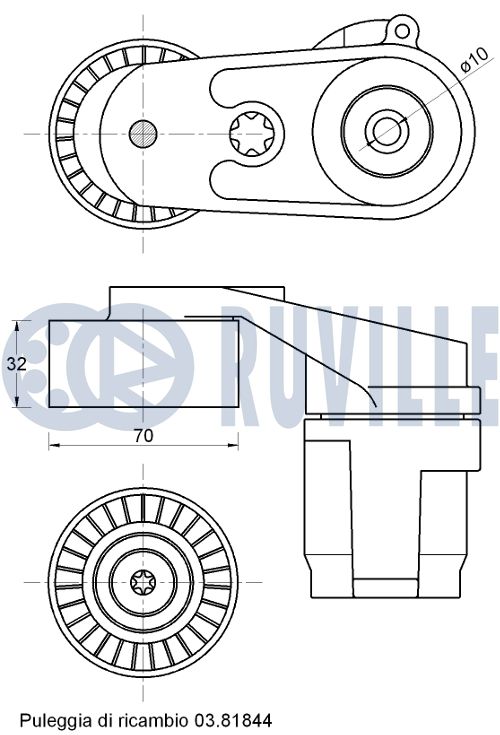 Picture of Belt Tensioner, V-ribbed belt - RUVILLE - 542690