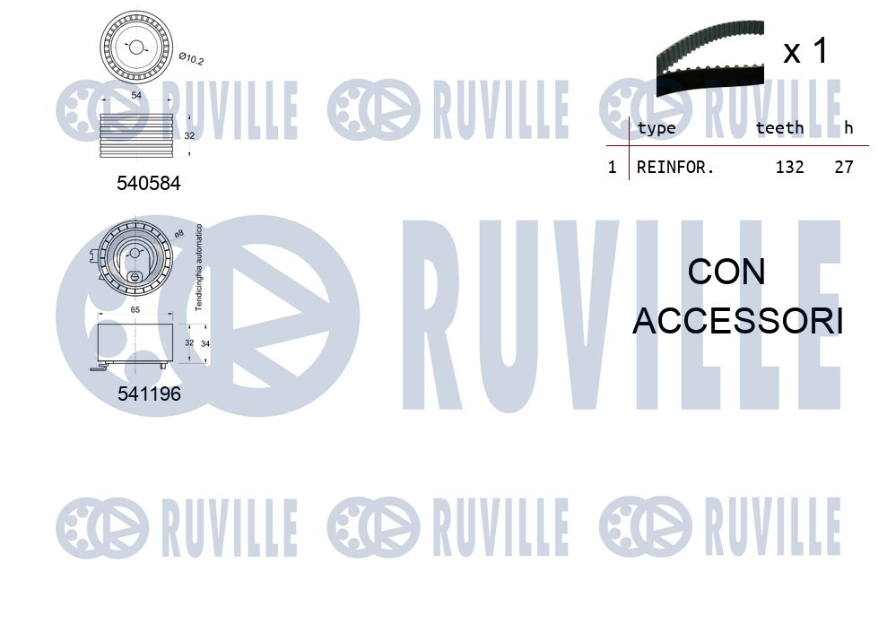 Picture of Timing Belt Kit - RUVILLE - 550109