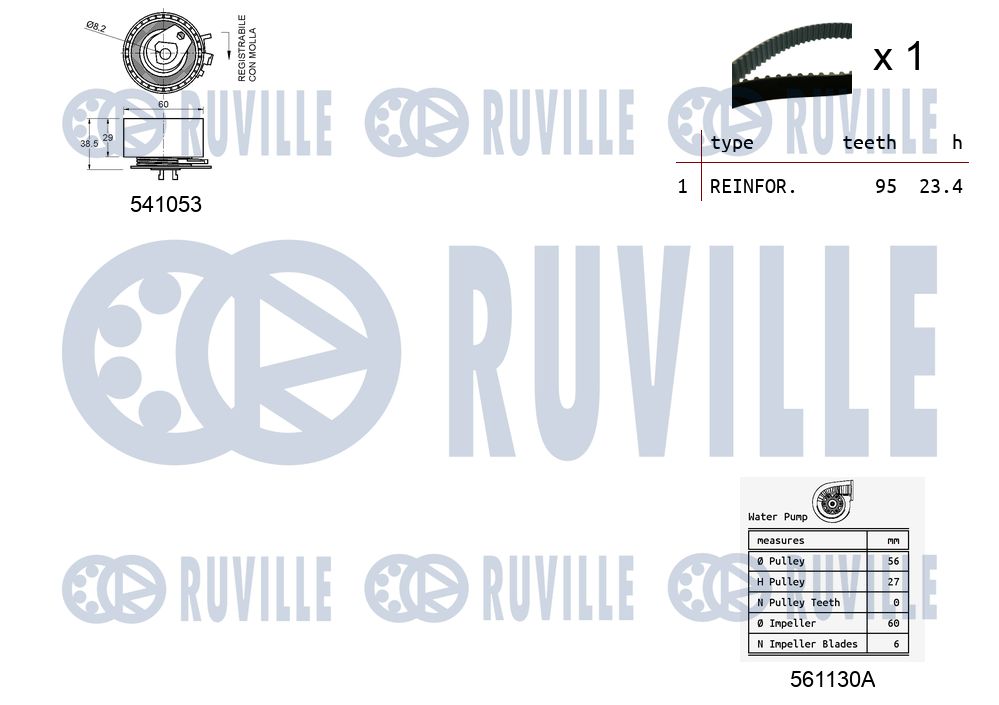 Picture of Water Pump & Timing Belt Kit - RUVILLE - 5501191