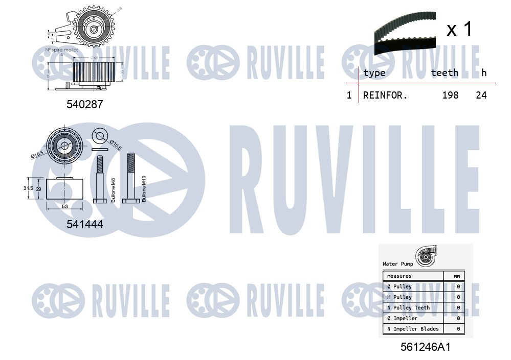 Picture of Water Pump & Timing Belt Kit - RUVILLE - 5501241