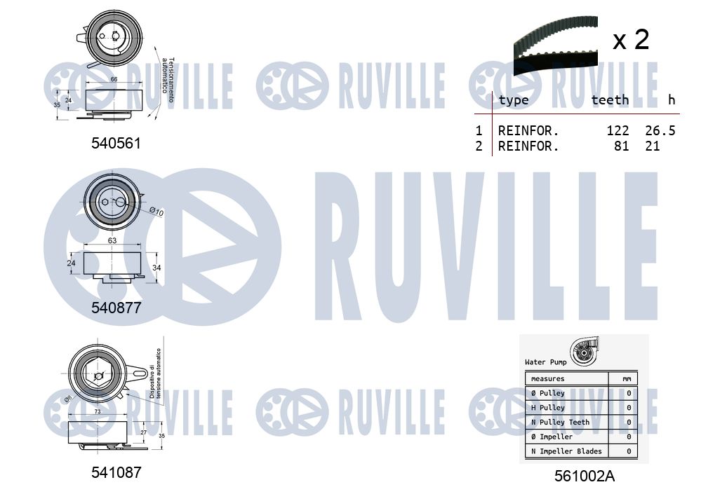 Picture of Water Pump & Timing Belt Kit - RUVILLE - 5501431