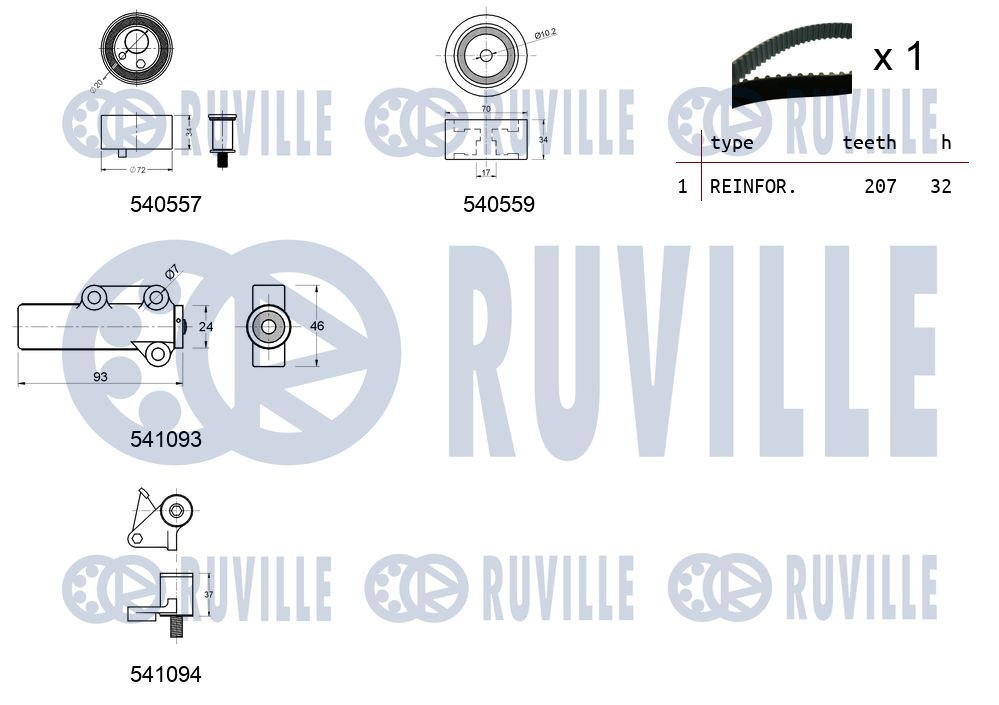 Picture of Timing Belt Kit - RUVILLE - 550284