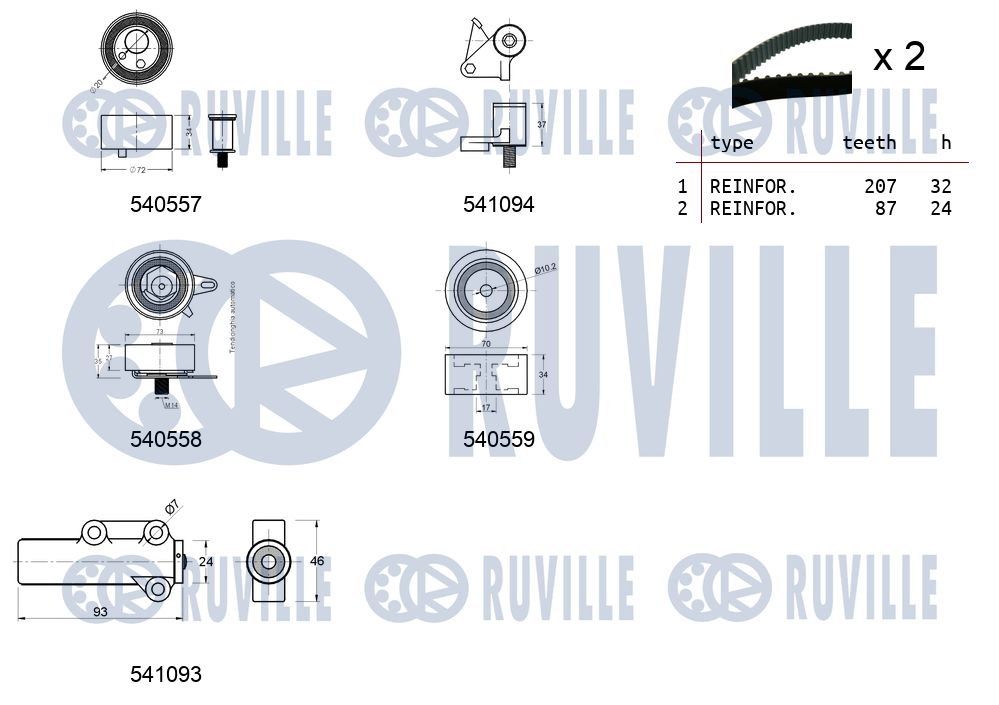 Picture of Timing Belt Kit - RUVILLE - 550285