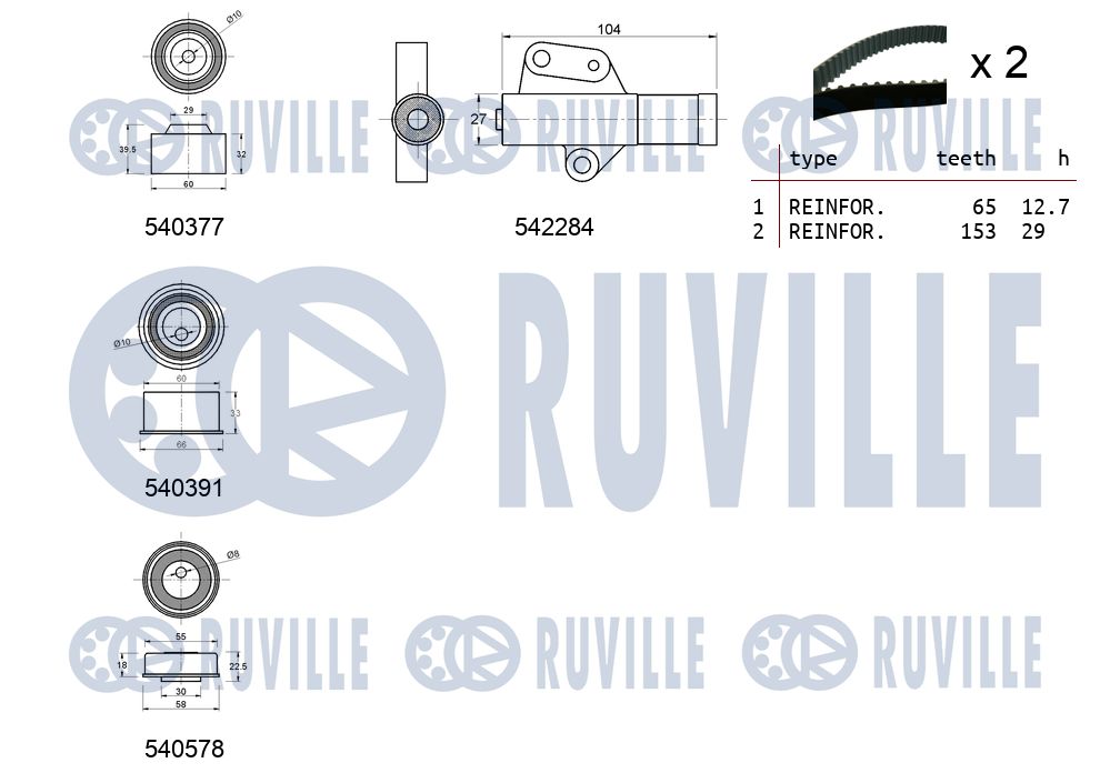 Picture of Timing Belt Kit - RUVILLE - 550481