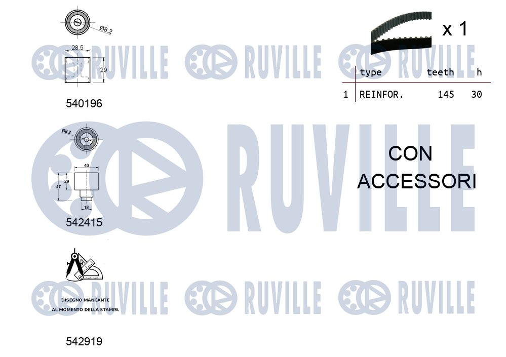 Picture of Timing Belt Kit - RUVILLE - 550498