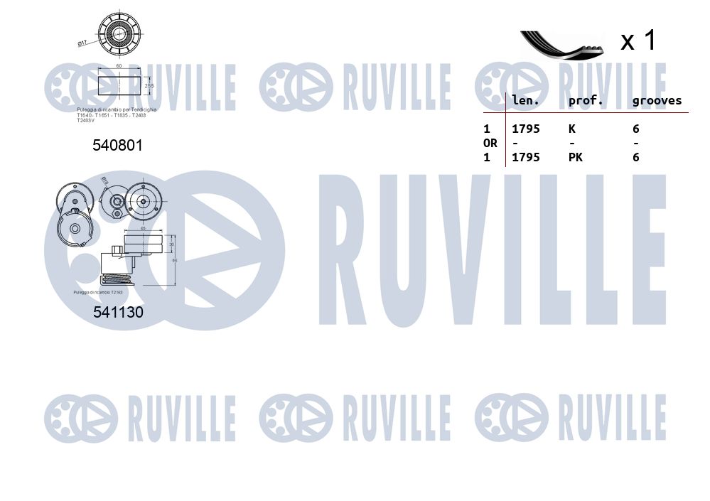 Picture of V-ribbed Belt Set - RUVILLE - 570108