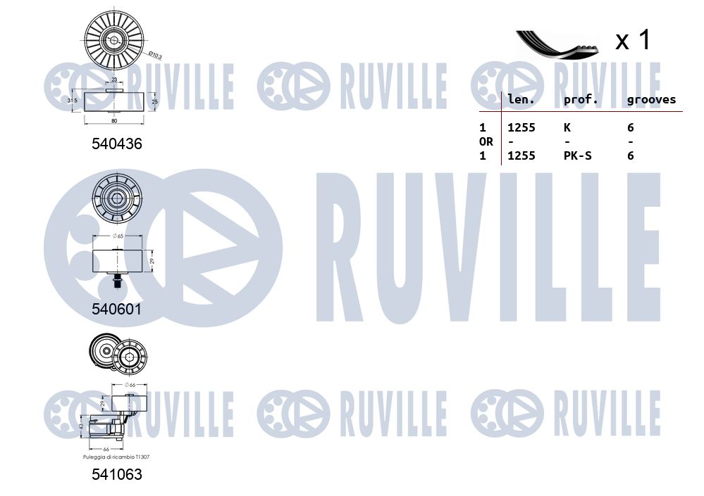 Picture of V-ribbed Belt Set - RUVILLE - 570116