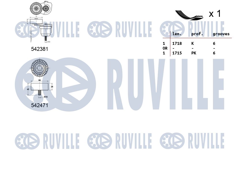 Picture of V-ribbed Belt Set - RUVILLE - 570119
