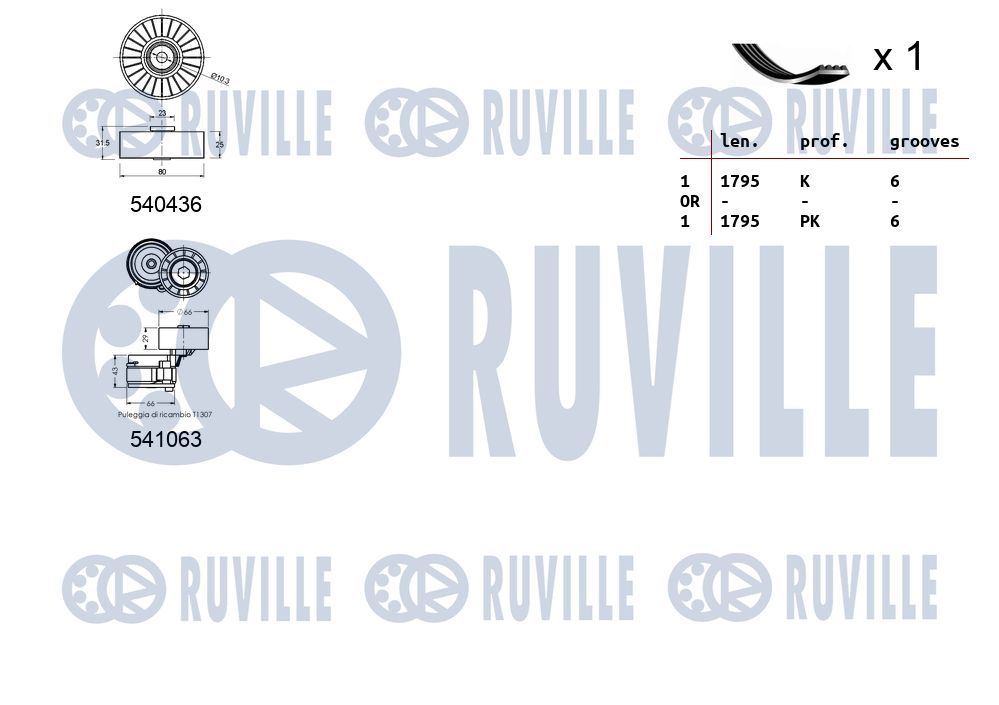 Picture of V-ribbed Belt Set - RUVILLE - 570152