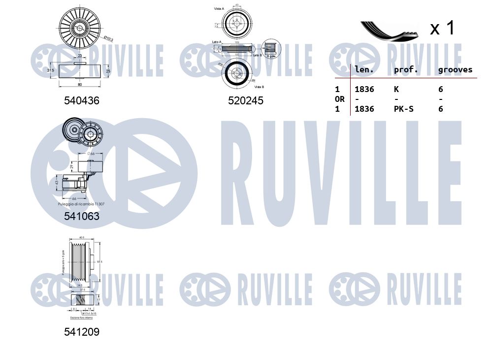 Picture of V-ribbed Belt Set - RUVILLE - 570158
