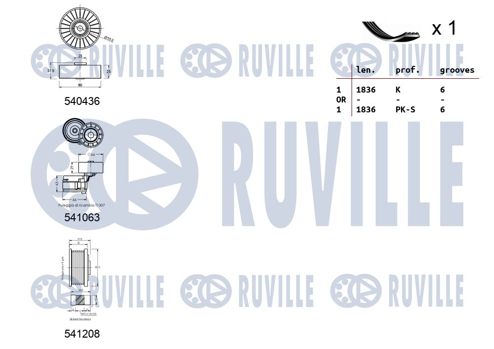 Picture of V-ribbed Belt Set - RUVILLE - 570159