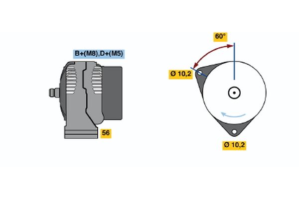 Image de Alternateur - BOSCH - 0 124 615 043