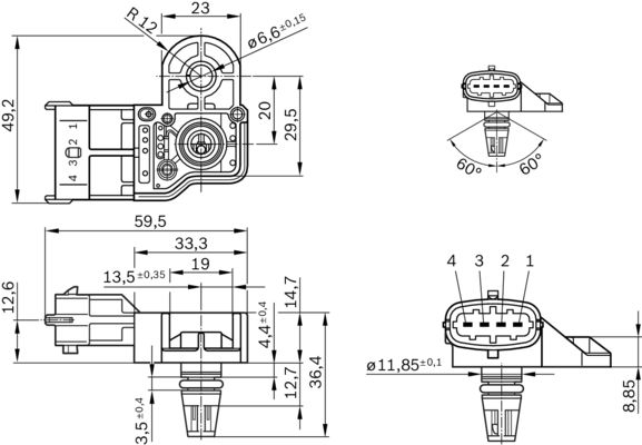 Picture of BOSCH - 0 261 230 280 - Sensor, intake air temperature (Mixture Formation)