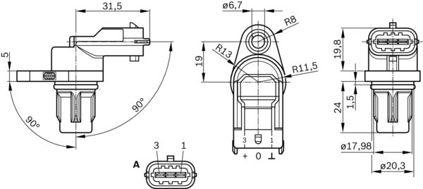 Picture of Sensor -  crankshaft pulse - BOSCH - 0 281 002 667