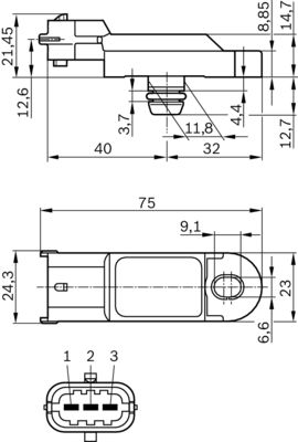 Picture of BOSCH - 0 281 002 996 - Sensor, boost pressure (Instruments)