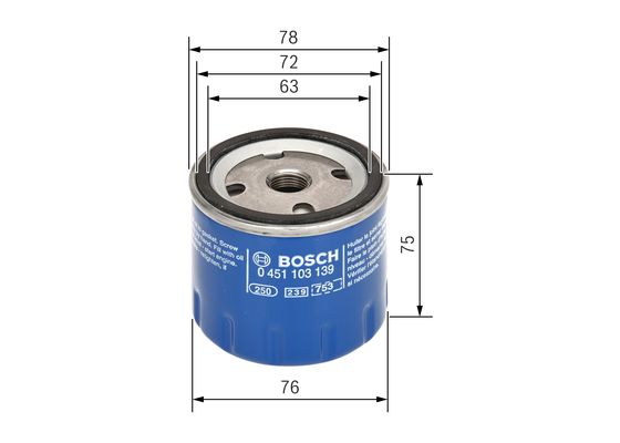 Picture of Oil Filter - BOSCH - 0 451 103 139