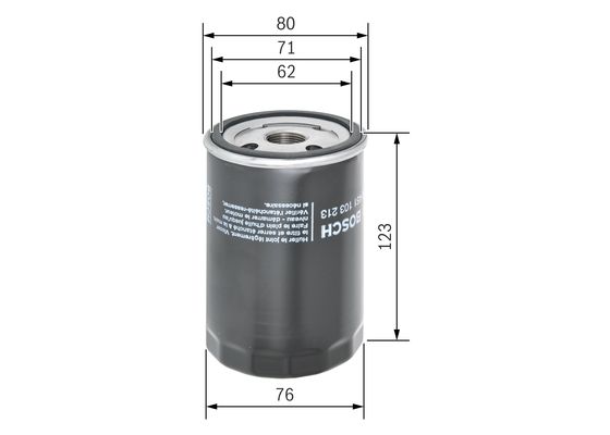 Picture of Oil Filter - BOSCH - 0 451 103 213