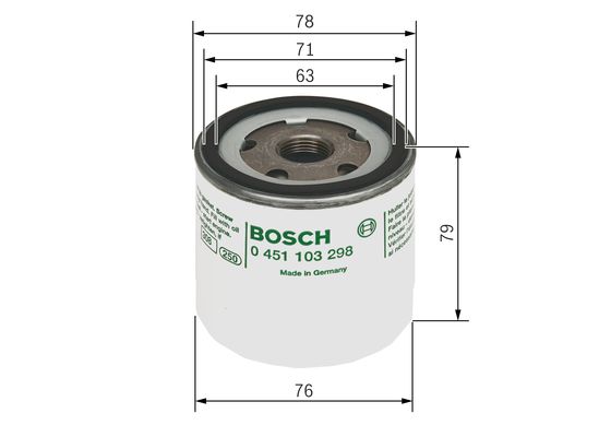 Picture of BOSCH - 0 451 103 298 - Oil Filter (Lubrication)