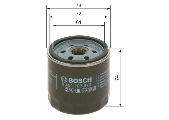 Picture of BOSCH - 0 451 103 370 - Oil Filter (Lubrication)