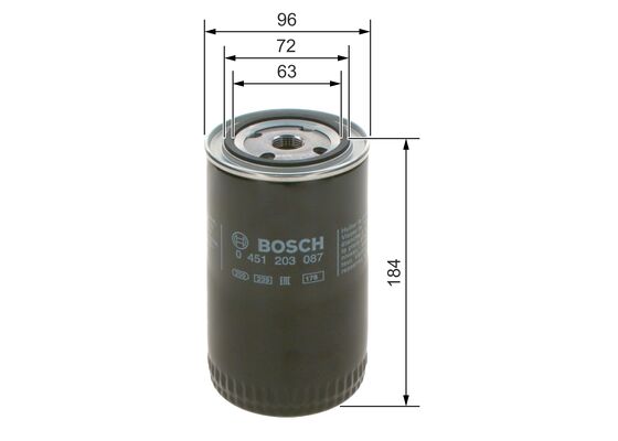 Picture of BOSCH - 0 451 203 087 - Oil Filter (Lubrication)