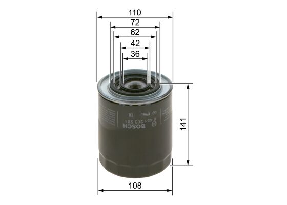 Picture of BOSCH - 0 451 203 201 - Oil Filter (Lubrication)